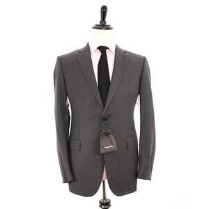 $2,695 ERMENEGILDO ZEGNA - Gray/Brown Textured Flannel Blazer - 42R